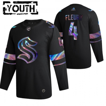 Seattle Kraken Hockeydrakt Haydn Fleury 4 2021-22 Iriserende holografisk Svart Authentic - Barn